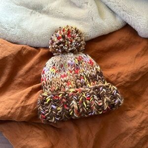 Free People Multicolor Knit Pom-Pom Hat